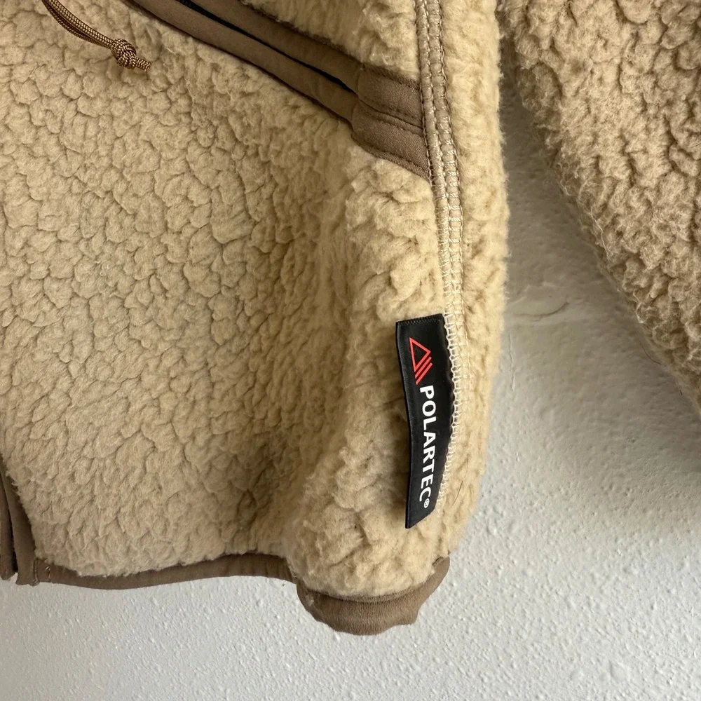J Crew Nordic All Weather Designs Fleece Hoodie Jacket‎ Tan Size Small